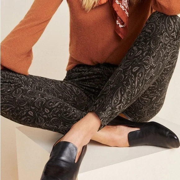 ANTHROPOLOGIE AG Adriano Goldschmied Velvet Paisley High Rise Stevie Ankle Pants - Picture 14 of 14